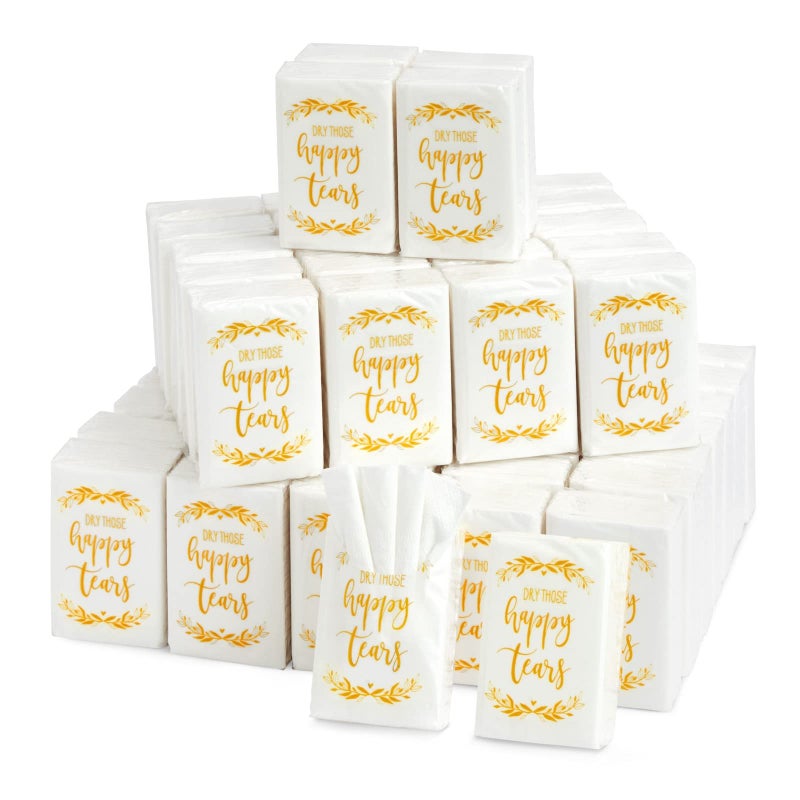 Juvale 60Pack Travel Tissue Packs for Wedding Party Favors for Guests 10 Sheets 3Ply White Pocket Tissues FragranceFree Soft Travel Size for Wedding Guest Thank You Gifts